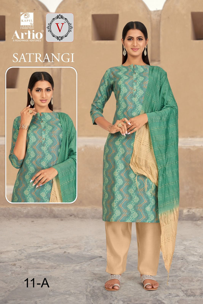 Kapil Trendz Satrangi Modal Printed Fabric Kurti Combo Set