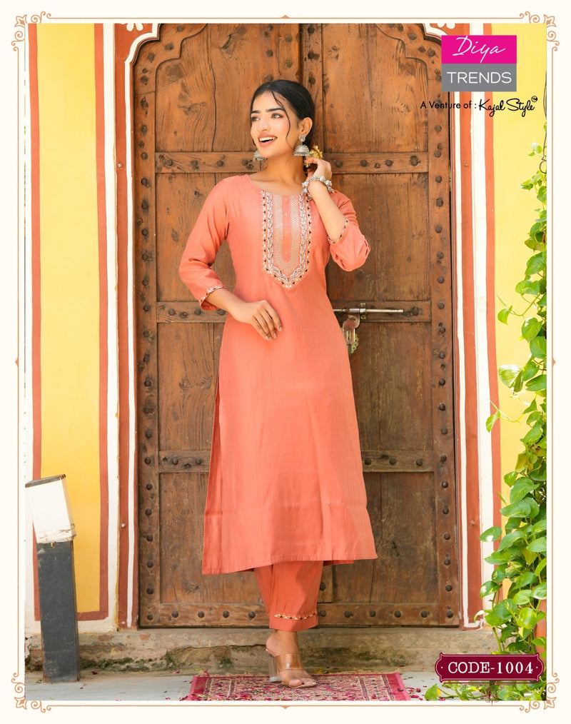 Diya Trends Satrangi Muslin Printed Straight Kurti With Bottom Collection