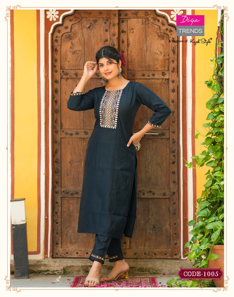 Diya Trends Satrangi Muslin Printed Straight Kurti With Bottom Collection