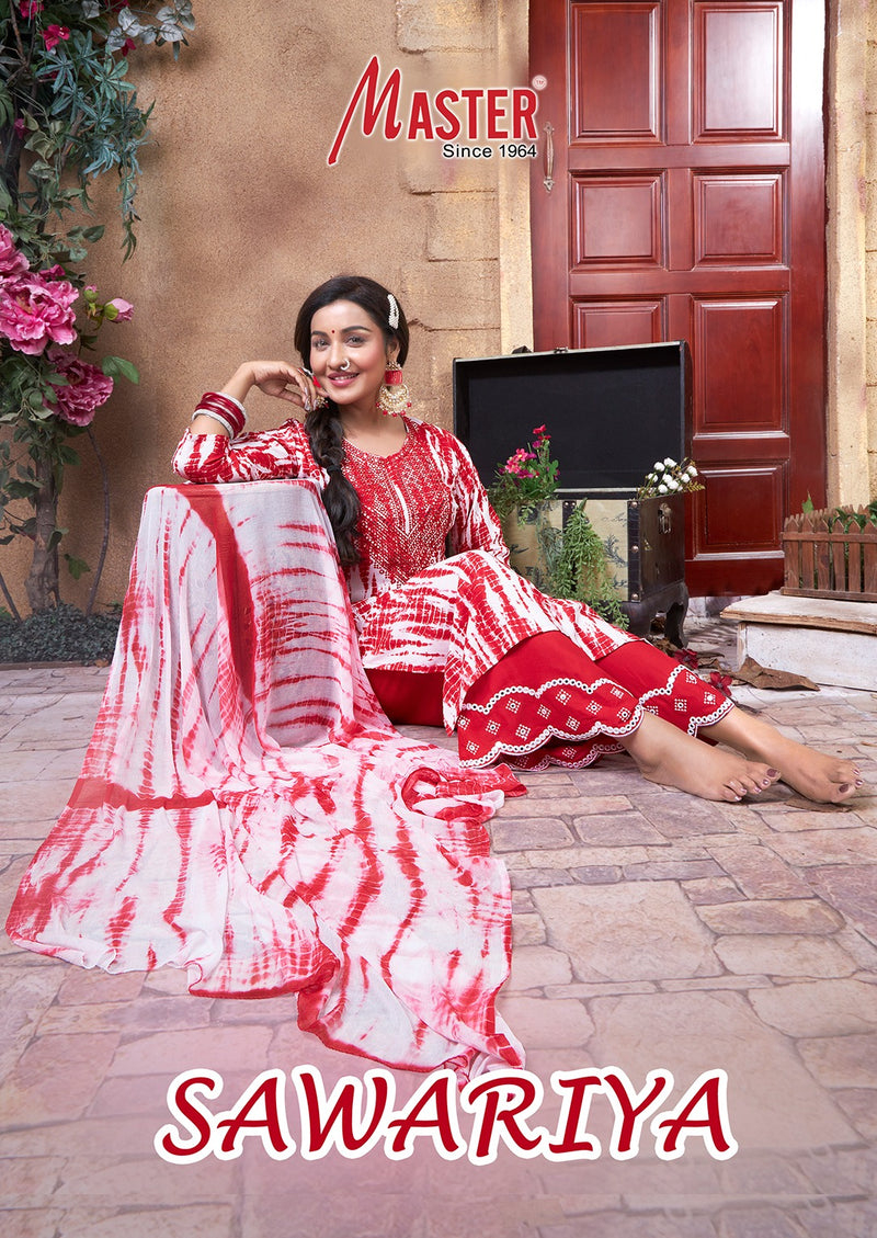 Master Sawariya Rayon Shiburi Prints Kurti With Plazzo & Dupatta Set