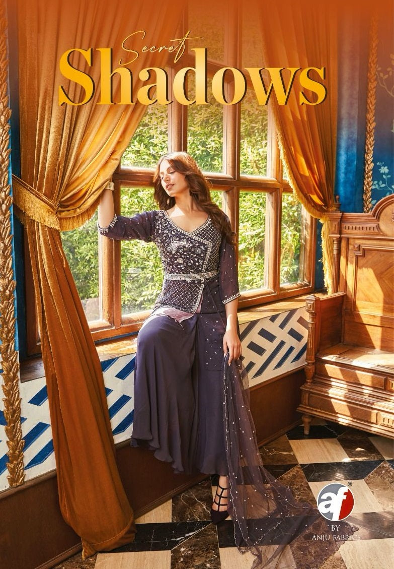 Anju Fabrics Secret Shadows Georgette Designer Readymade Suit Collection