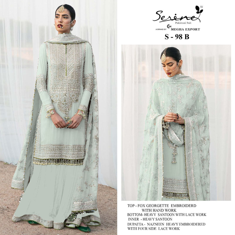 Serine S 98 Fox Georgette With Heavy Embroidered Pakistani Suits