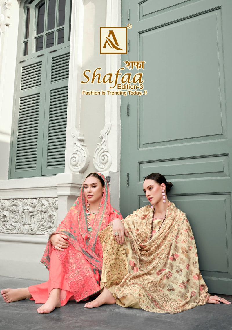 Alok Suits Shafaa Vol 3 Jam Cotton Digital Prints With Fancy Work Suits
