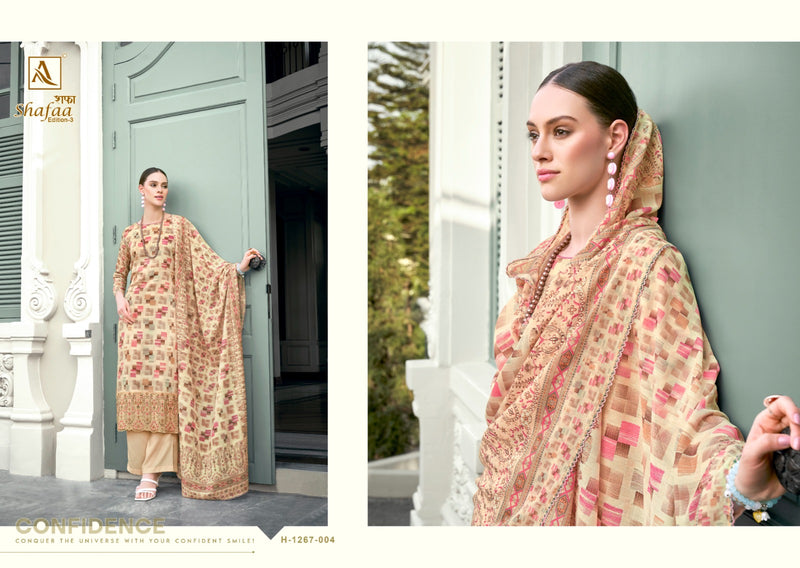 Alok Suits Shafaa Vol 3 Jam Cotton Digital Prints With Fancy Work Suits