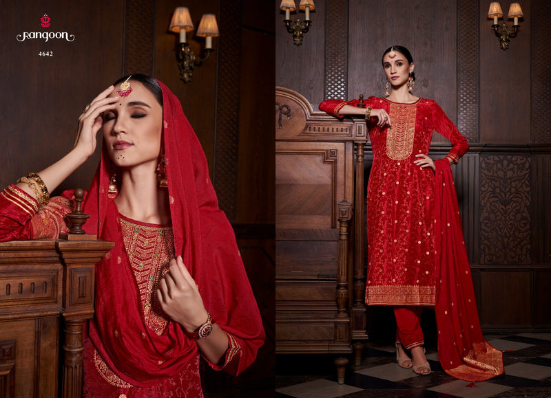 Rangoon Shagun Jacquard With Khatli Work Readymade Suit Collection