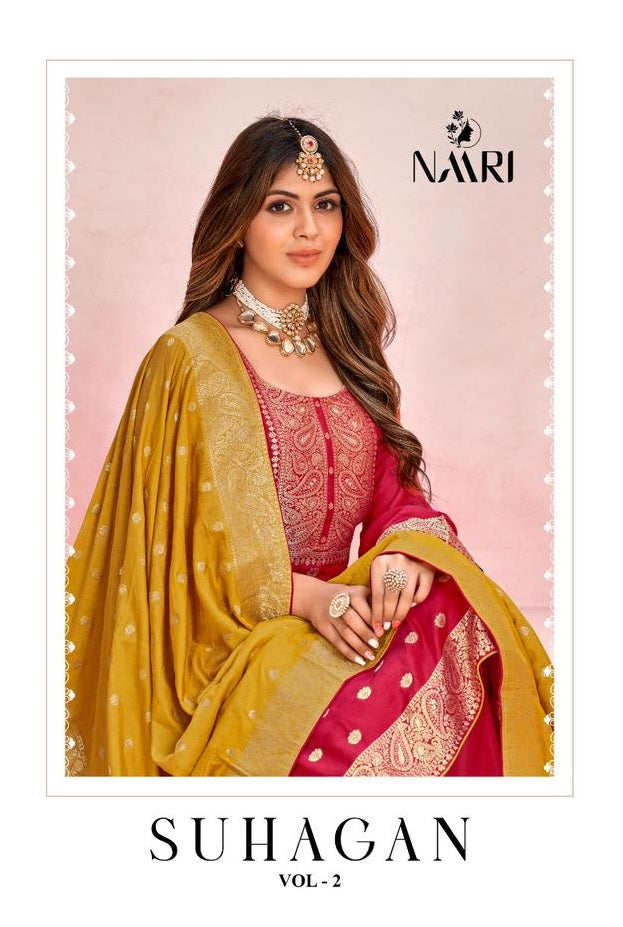 Naari Suhagan Vol 2 Jacquard With Swarovski Diamond Work Heavy Suits