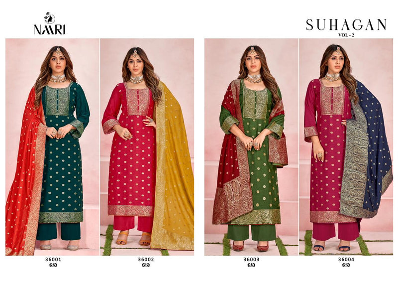Naari Suhagan Vol 2 Jacquard With Swarovski Diamond Work Heavy Suits