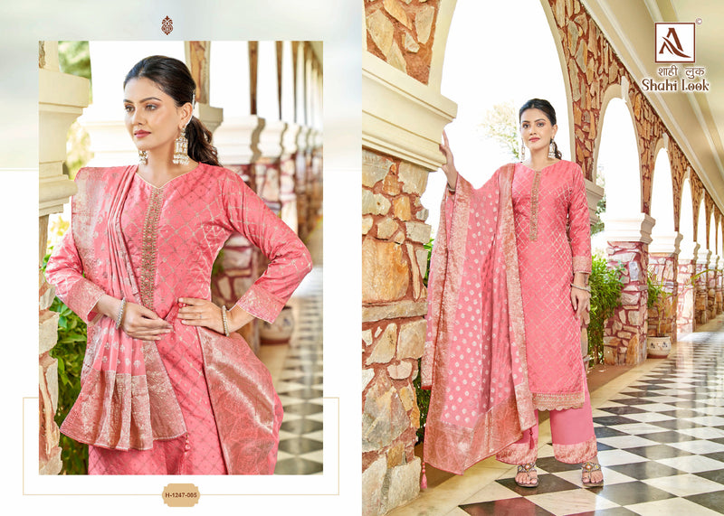 Alok Suits Shahi Look Jacquard With Embroidery Work Salwar Suits