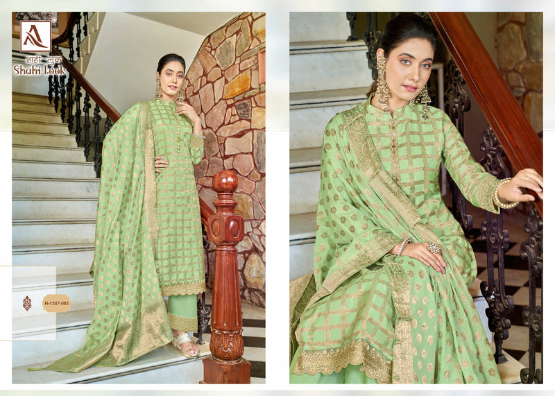 Alok Suits Shahi Look Jacquard With Embroidery Work Salwar Suits