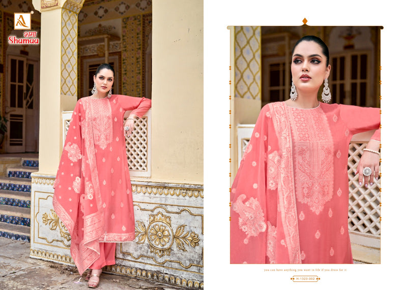 Alok Suits Shamaa Jacquard Designer Handwork Salwar Suit Collection