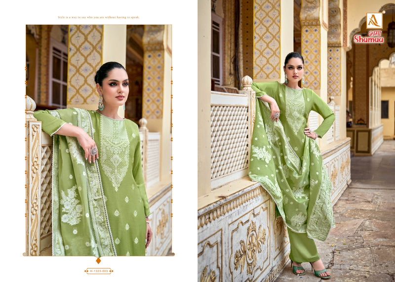 Alok Suits Shamaa Jacquard Designer Handwork Salwar Suit Collection