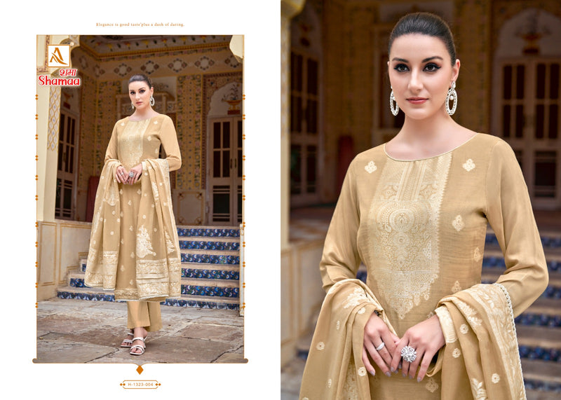Alok Suits Shamaa Jacquard Designer Handwork Salwar Suit Collection