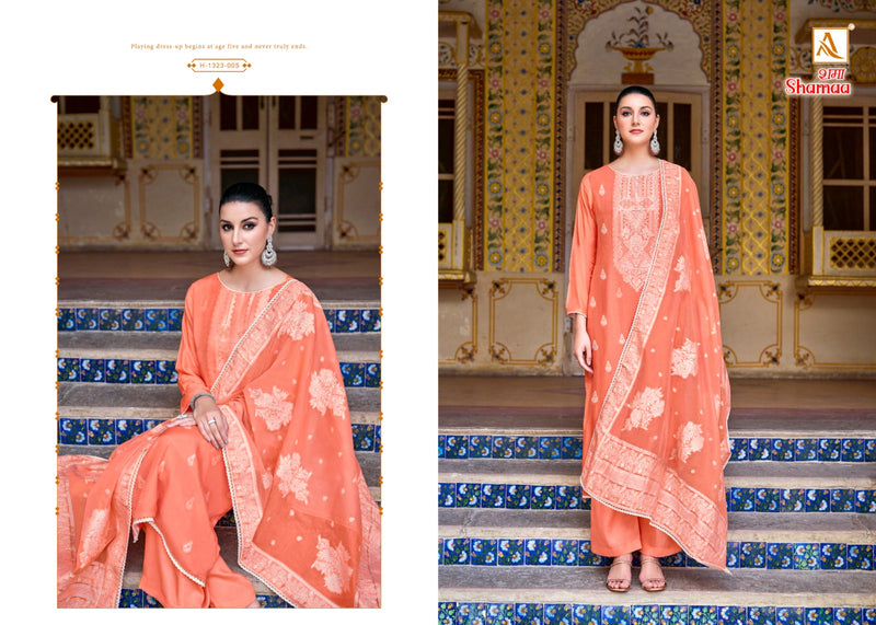 Alok Suits Shamaa Jacquard Designer Handwork Salwar Suit Collection