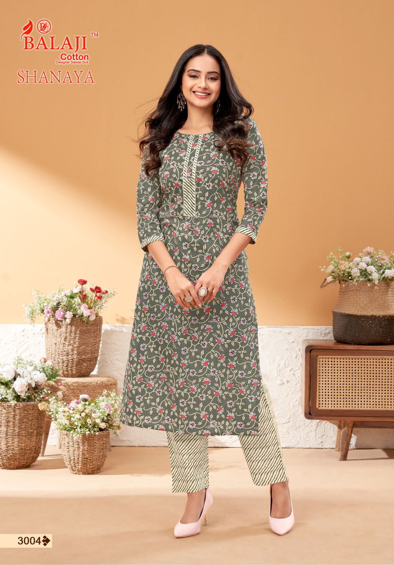 Balaji Cotton Shanaya Vol 3 Cotton Print Fancy Tie Pattern Kurti With Bottom Pair