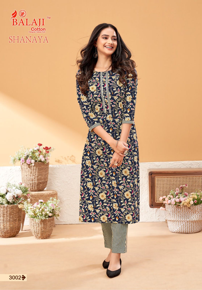 Balaji Cotton Shanaya Vol 3 Cotton Print Fancy Tie Pattern Kurti With Bottom Pair