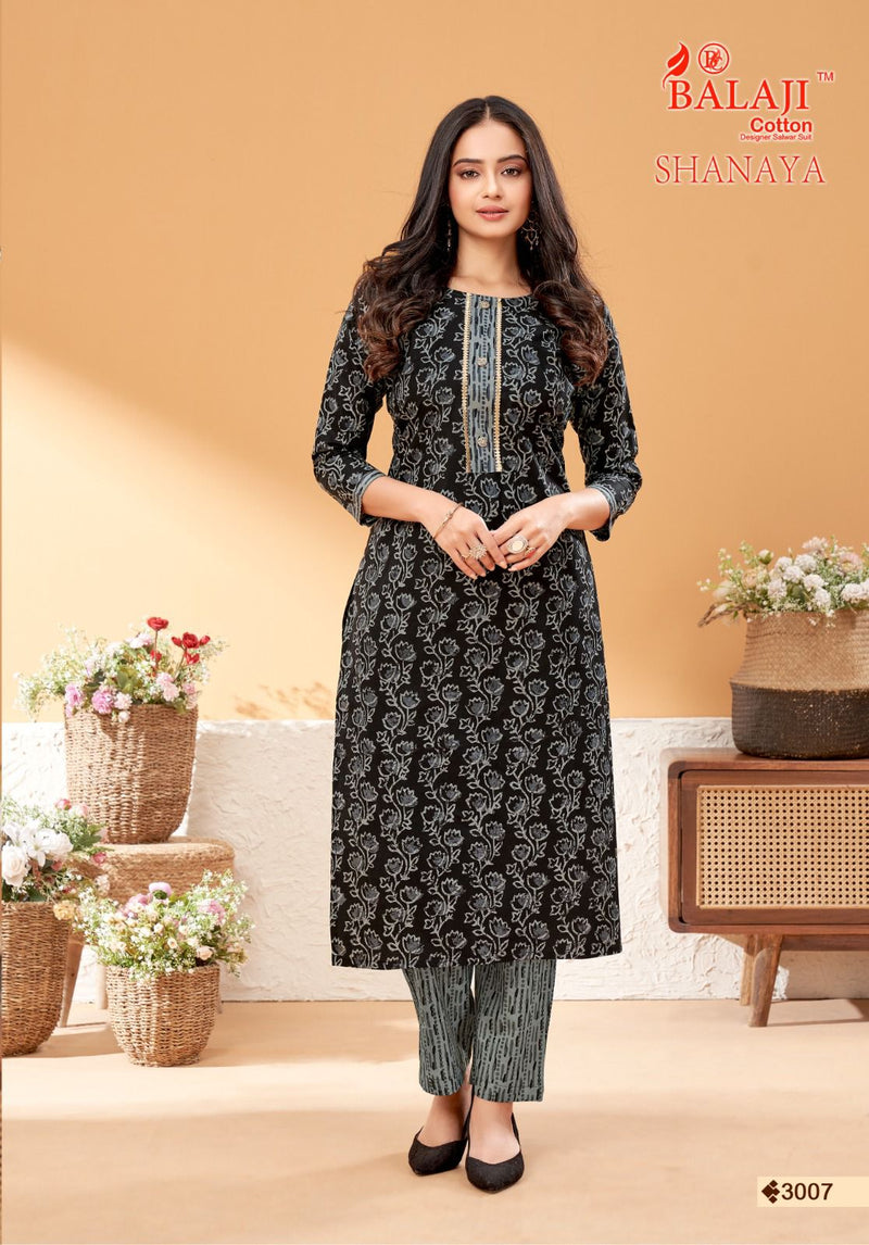Balaji Cotton Shanaya Vol 3 Cotton Print Fancy Tie Pattern Kurti With Bottom Pair