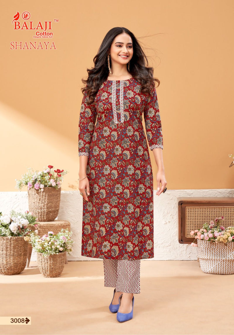 Balaji Cotton Shanaya Vol 3 Cotton Print Fancy Tie Pattern Kurti With Bottom Pair