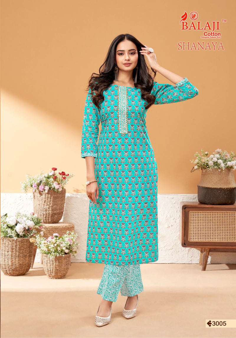 Balaji Cotton Shanaya Vol 3 Cotton Print Fancy Tie Pattern Kurti With Bottom Pair