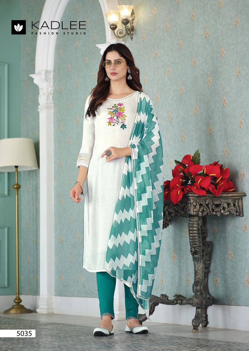 Kadlee Fashion Shanaya Vol 6 Rayon Fancy Hand Work Designer Kurti Combo Set