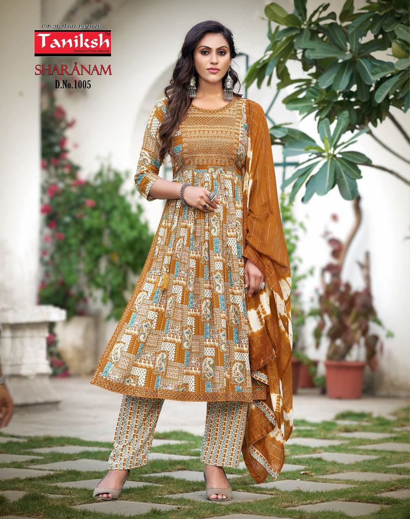 Taniksh Sharnam Vol 1 Rayon With Embroidery Work Fancy Kurtis