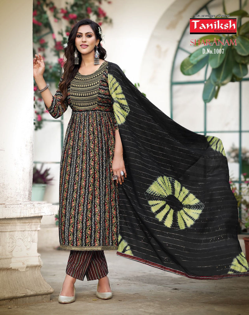 Taniksh Sharnam Vol 1 Rayon With Embroidery Work Fancy Kurtis
