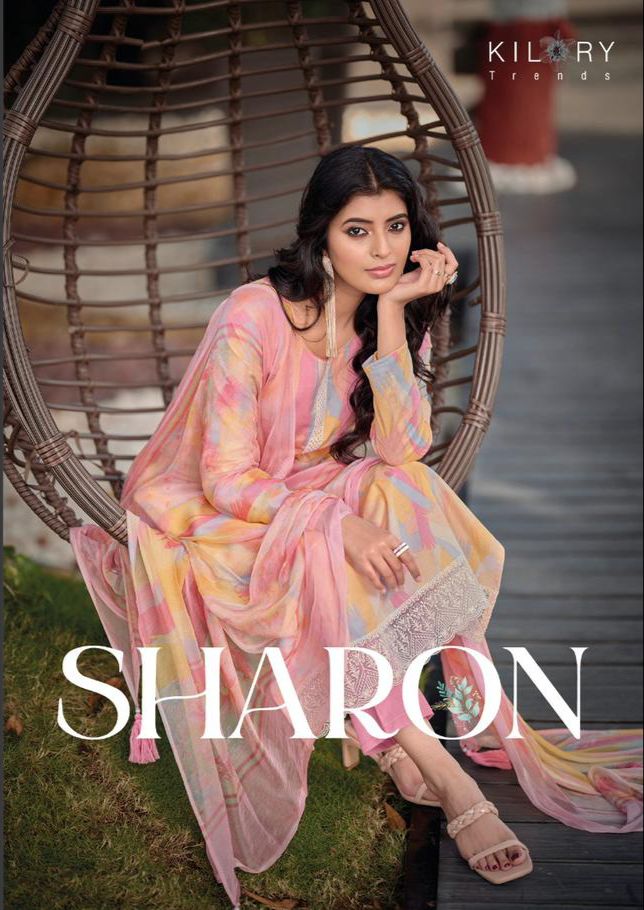 Kilory Trends Sharon Lawn Cotton Digital Print With Fancy Embroidery Work Suits