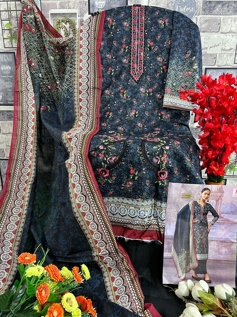 Deepsy Suits Shazar Cotton With Embroidery Fancy Salwar Suit