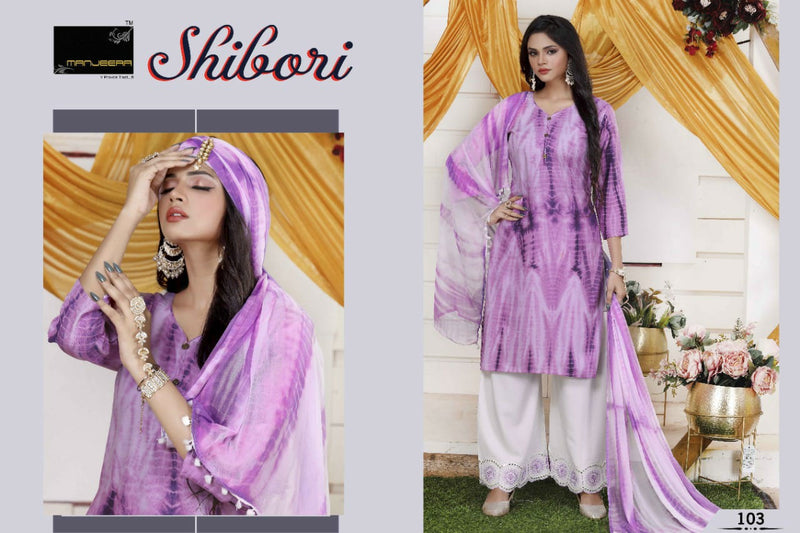 Manjeera Fashion Shibori Printed Rayon Kurti With Plazzo & Dupatta Set