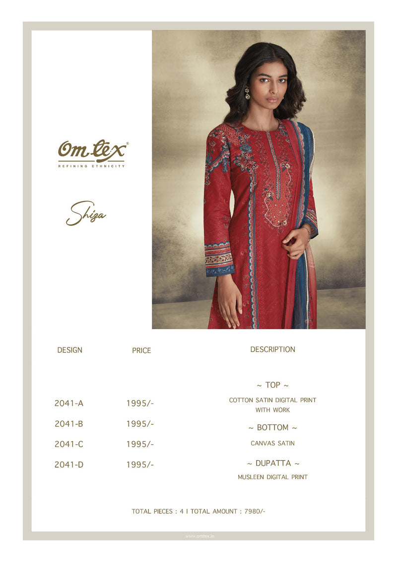 Ganga Shiga Cotton Satin Digital Print With Heavy Work Suits