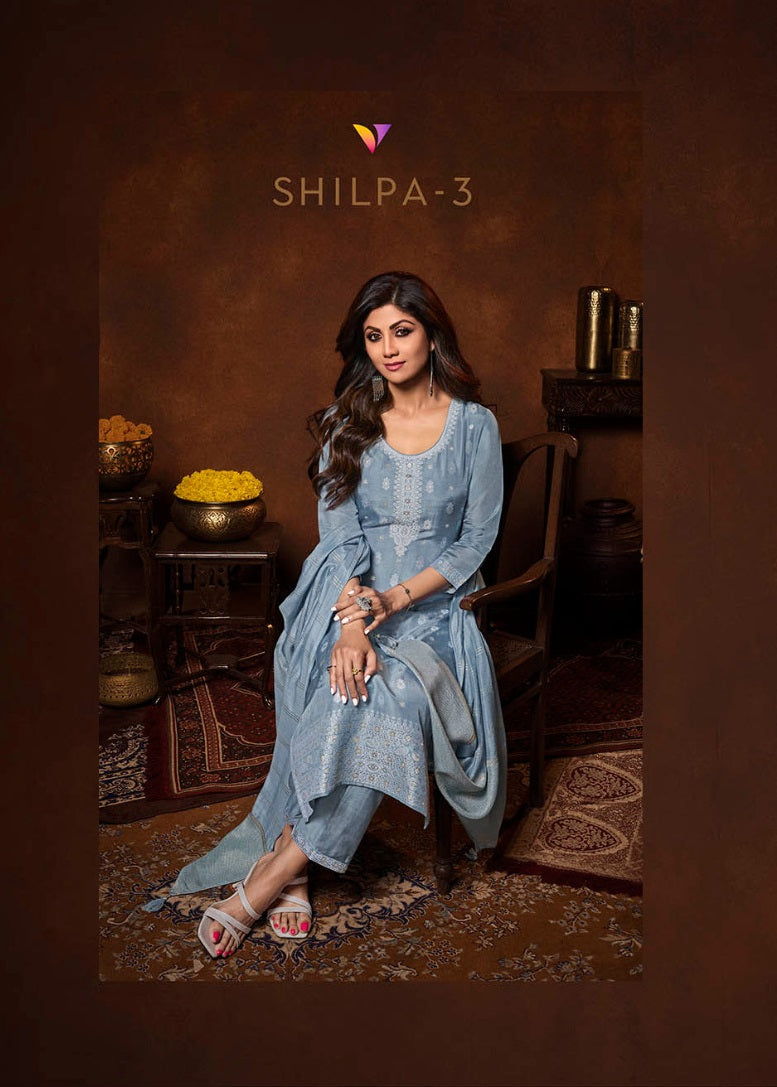 Vatsam Shilpa Vol 3 Viscose Dola Jacquard Fancy Designer Ready Made Suits