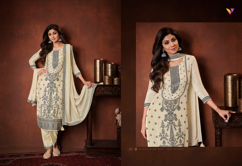 Vatsam Shilpa Vol 6 Viscose Dola Jacquard Fancy Thered Work Designer Ready Made Suits