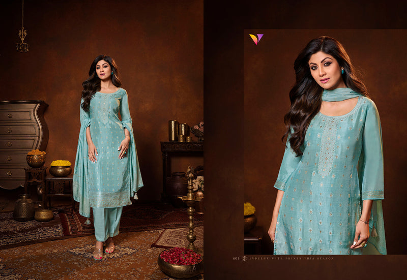 Vatsam Shilpa Vol 6 Viscose Dola Jacquard Fancy Thered Work Designer Ready Made Suits