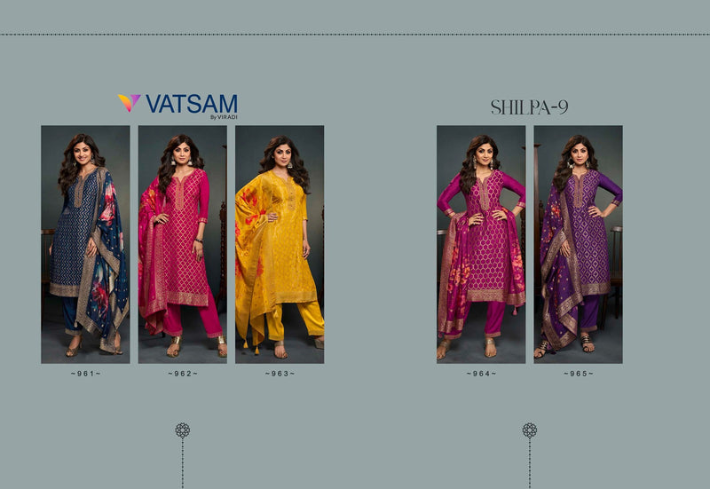Vatsam Shilpa Vol 9 Jacquard Embroidery Work Designer Suit Collection