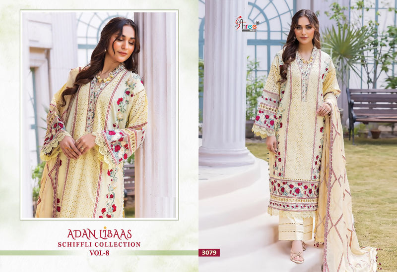 Shree Fabs Adan Libaas Schiffli Collection Vol 8 Cotton Heavy Self Embroidery Pakistani Salwar Kameez