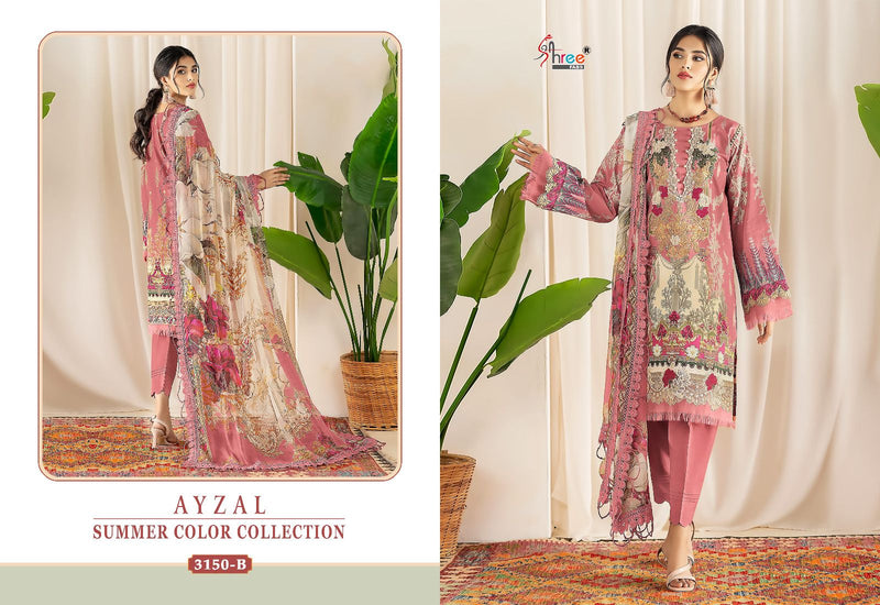 Shree Fabs Ayzal Summer Collection D No 3150 Cotton Embroidery Work Salwar Kameez