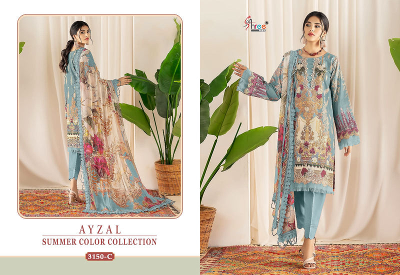 Shree Fabs Ayzal Summer Collection D No 3150 Cotton Embroidery Work Salwar Kameez