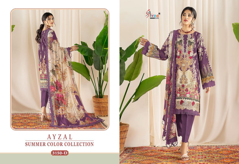 Shree Fabs Ayzal Summer Collection D No 3150 Cotton Embroidery Work Salwar Kameez