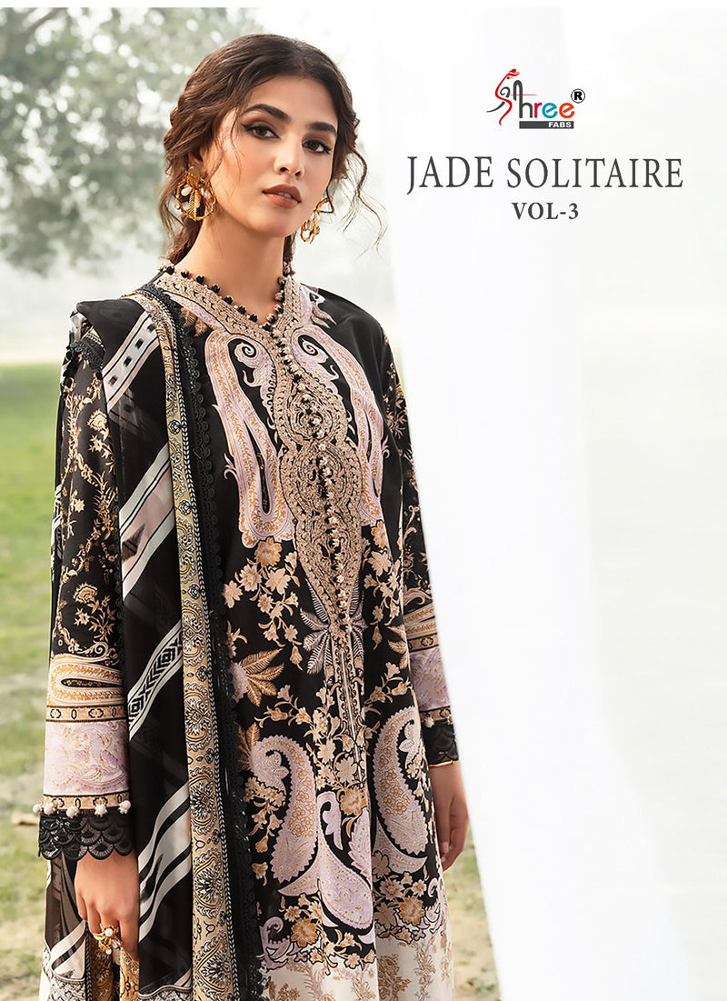 Shree Fabs Jade Solitaire Vol 3 Pure Cotton Print With Embroidery Designer Fancy Salwar Kameez