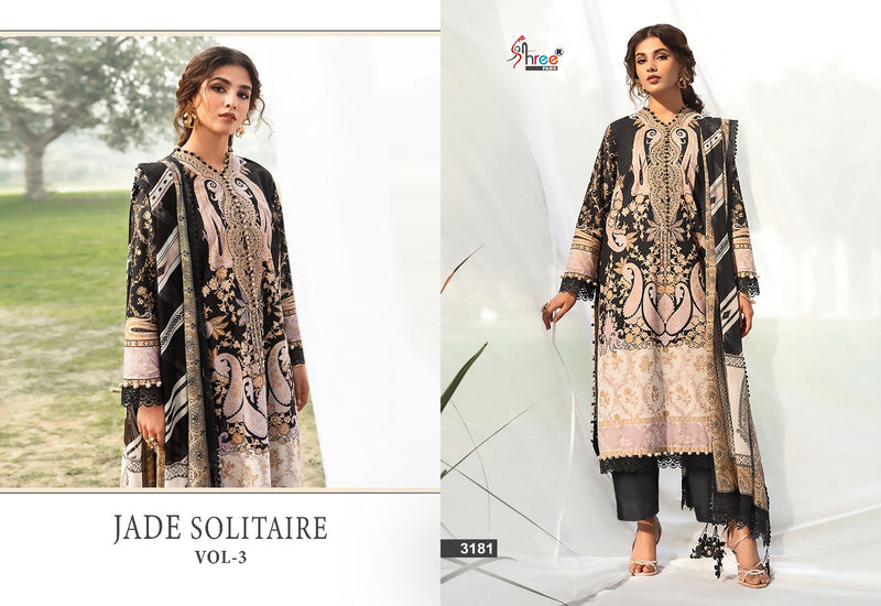 Shree Fabs Jade Solitaire Vol 3 Pure Cotton Print With Embroidery Designer Fancy Salwar Kameez