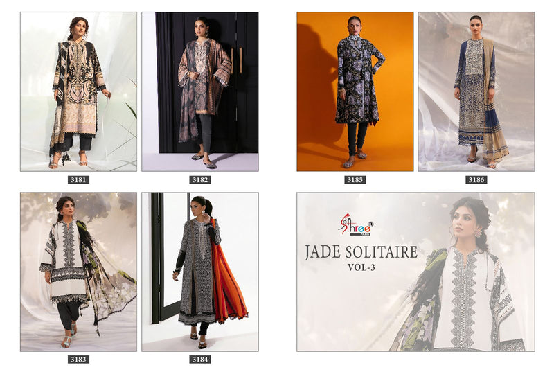 Shree Fabs Jade Solitaire Vol 3 Pure Cotton Print With Embroidery Designer Fancy Salwar Kameez