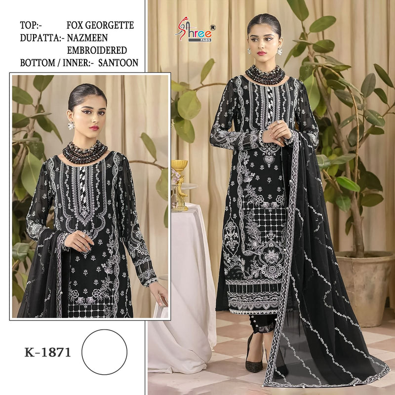 Shree Fabs K 1871 Fox Georgette With Heavy Embroidery Suit Collection