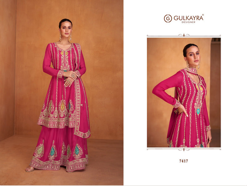 Gulkayra Designer Shysha Chinon With Heavy Embroidery Designer Suits