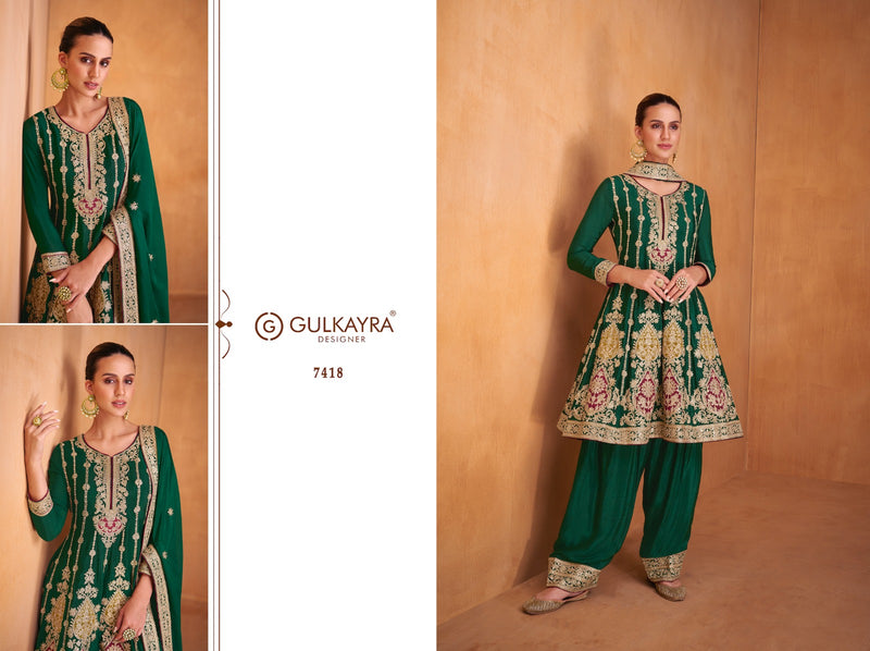 Gulkayra Designer Shysha Chinon With Heavy Embroidery Designer Suits