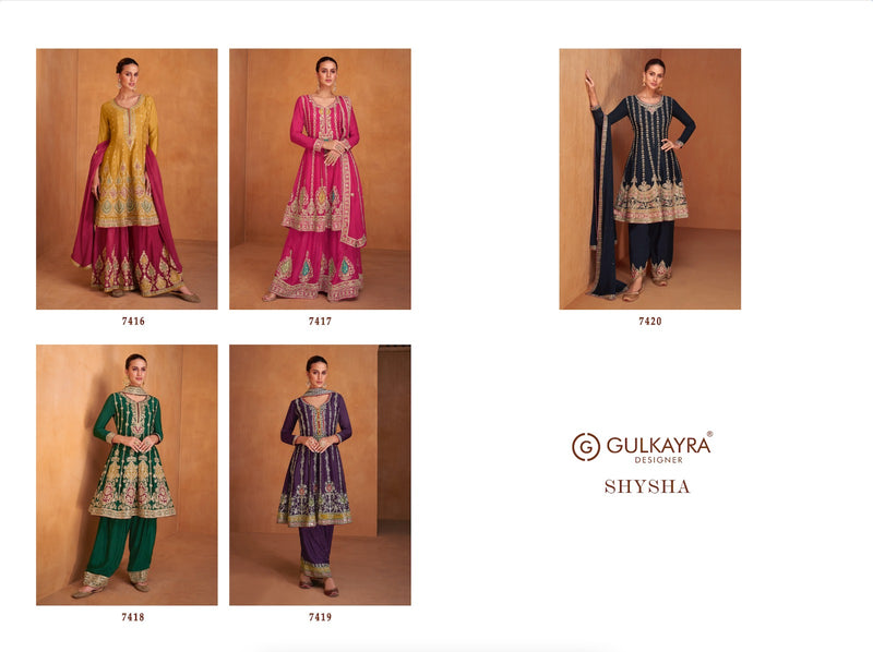 Gulkayra Designer Shysha Chinon With Heavy Embroidery Designer Suits