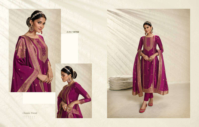 Zisa Silky Vol 3 Jacquard Embroidery Work Fancy Salwar Suit Collection