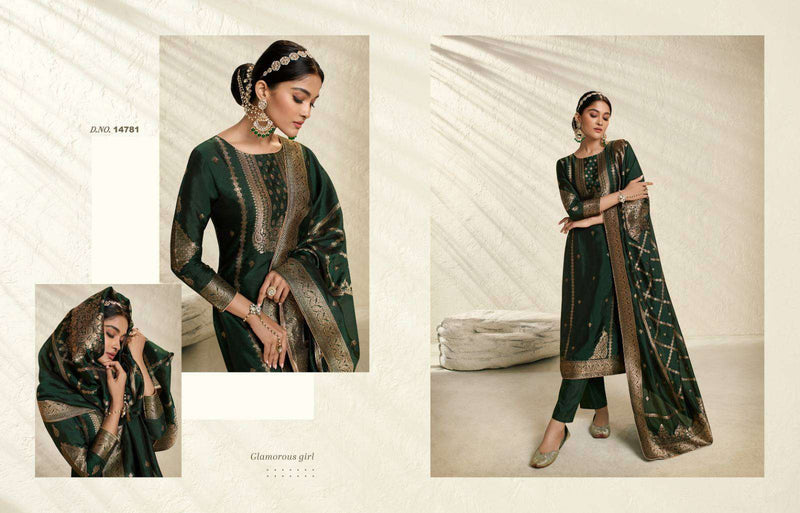Zisa Silky Vol 3 Jacquard Embroidery Work Fancy Salwar Suit Collection