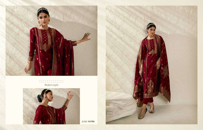 Zisa Silky Vol 3 Jacquard Embroidery Work Fancy Salwar Suit Collection