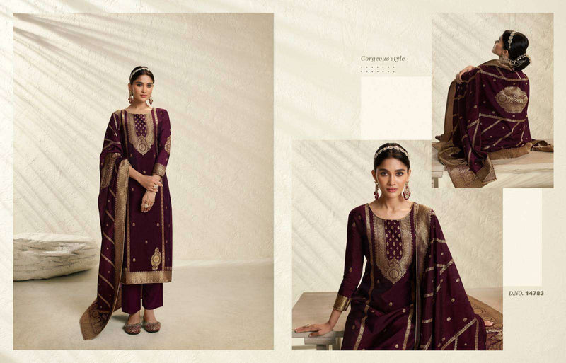 Zisa Silky Vol 3 Jacquard Embroidery Work Fancy Salwar Suit Collection