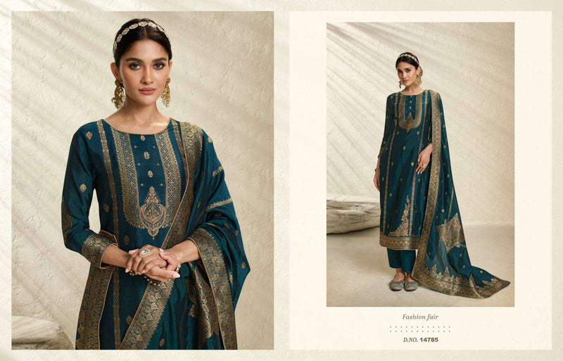 Zisa Silky Vol 3 Jacquard Embroidery Work Fancy Salwar Suit Collection