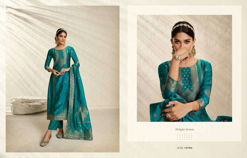 Zisa Silky Vol 3 Jacquard Embroidery Work Fancy Salwar Suit Collection